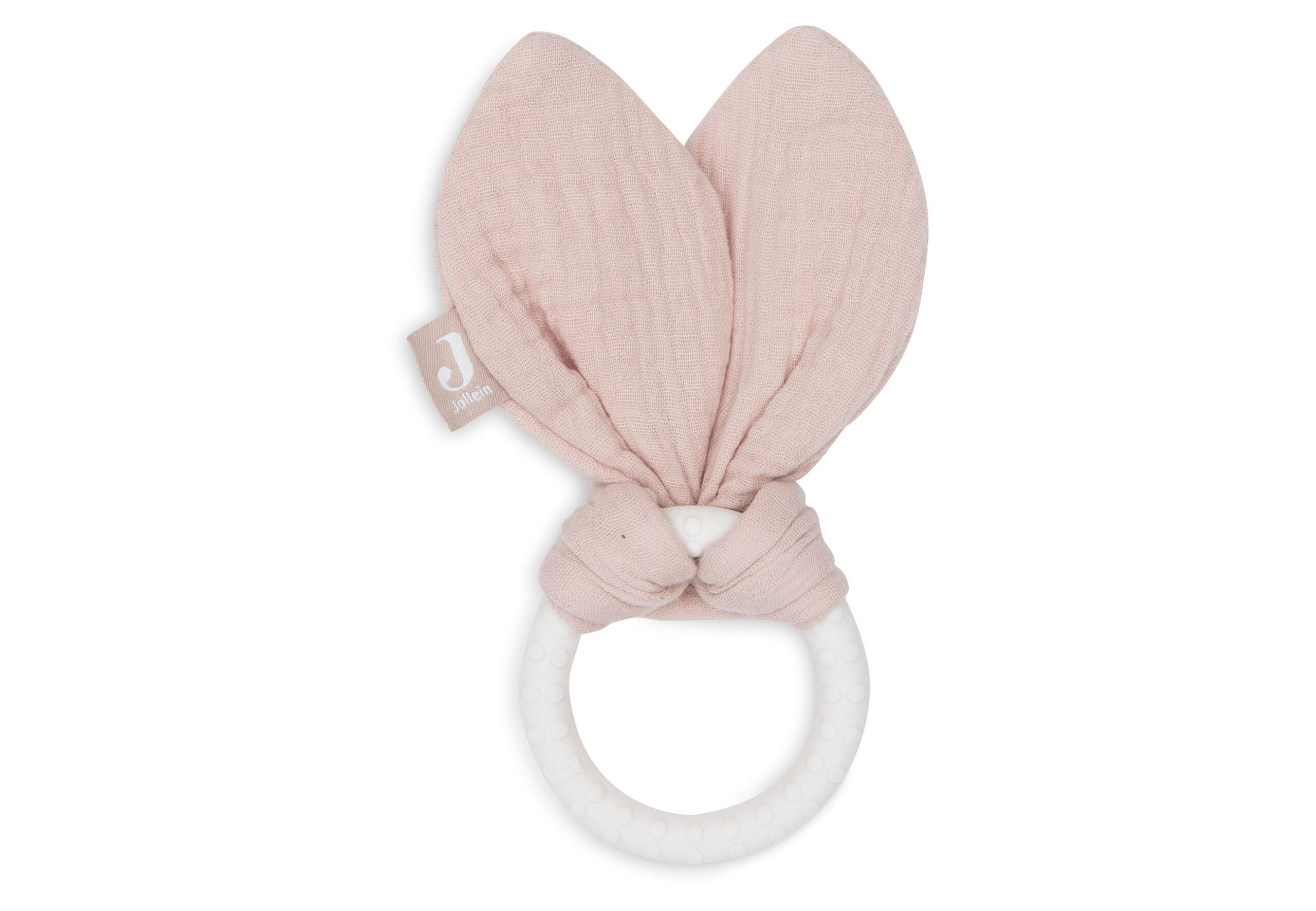 Jollein bijtring siliconen bunny ears wild rose baby bijtring