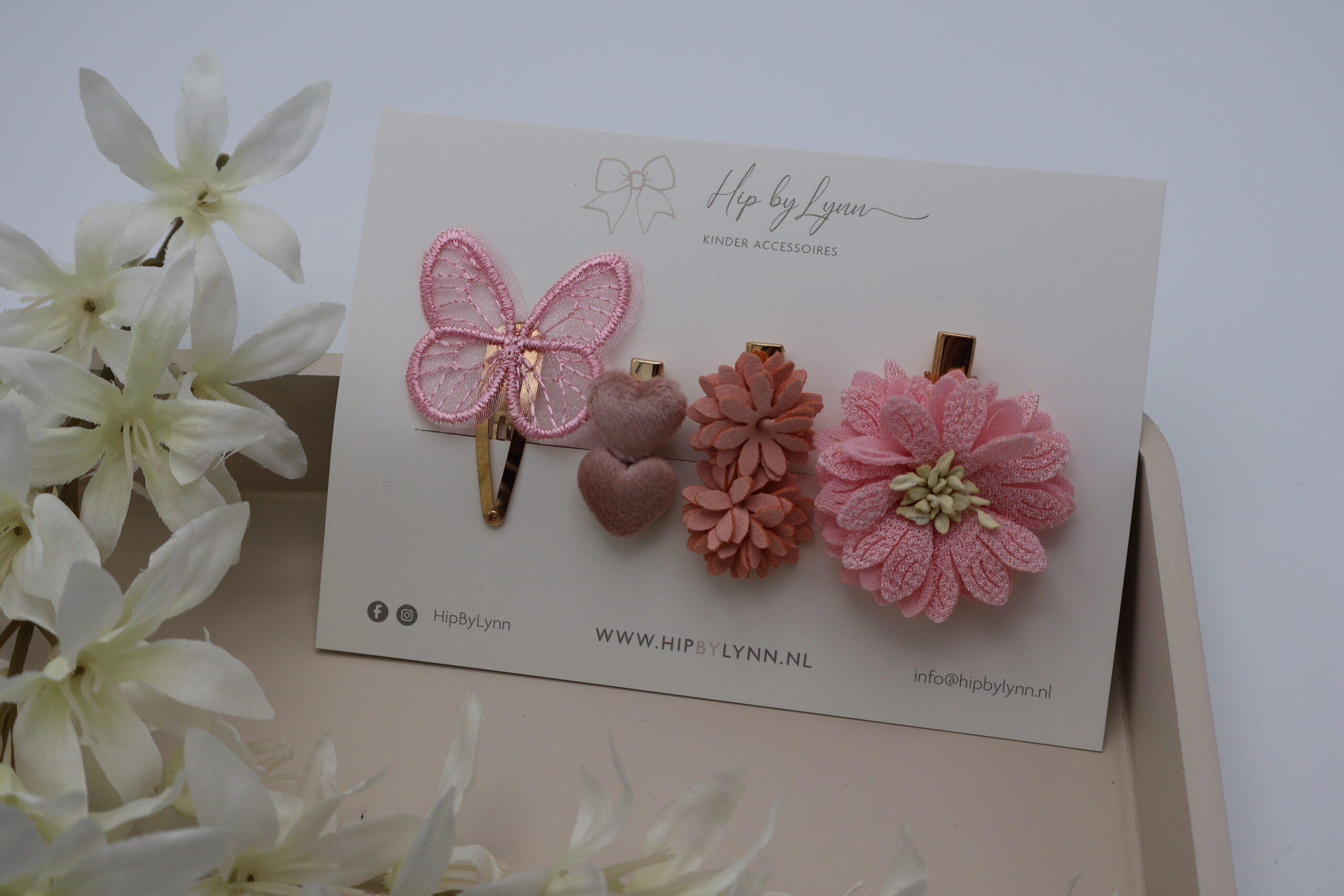 haarspeldjes set jasmijn roze baby meisje haarclipjes mix set