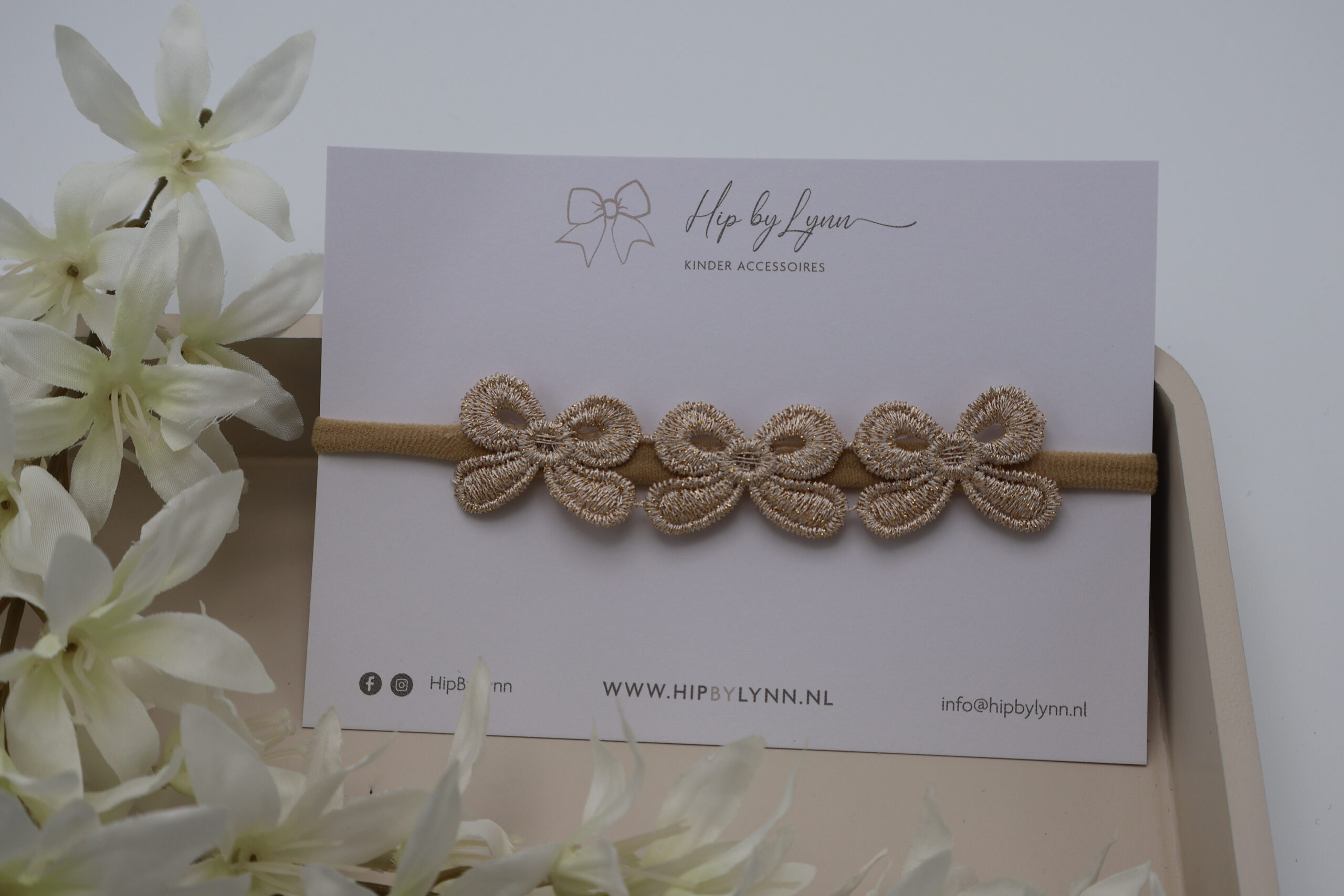 haarband goud strik baby meisje zacht comfortabel haaraccessoire gouden strik