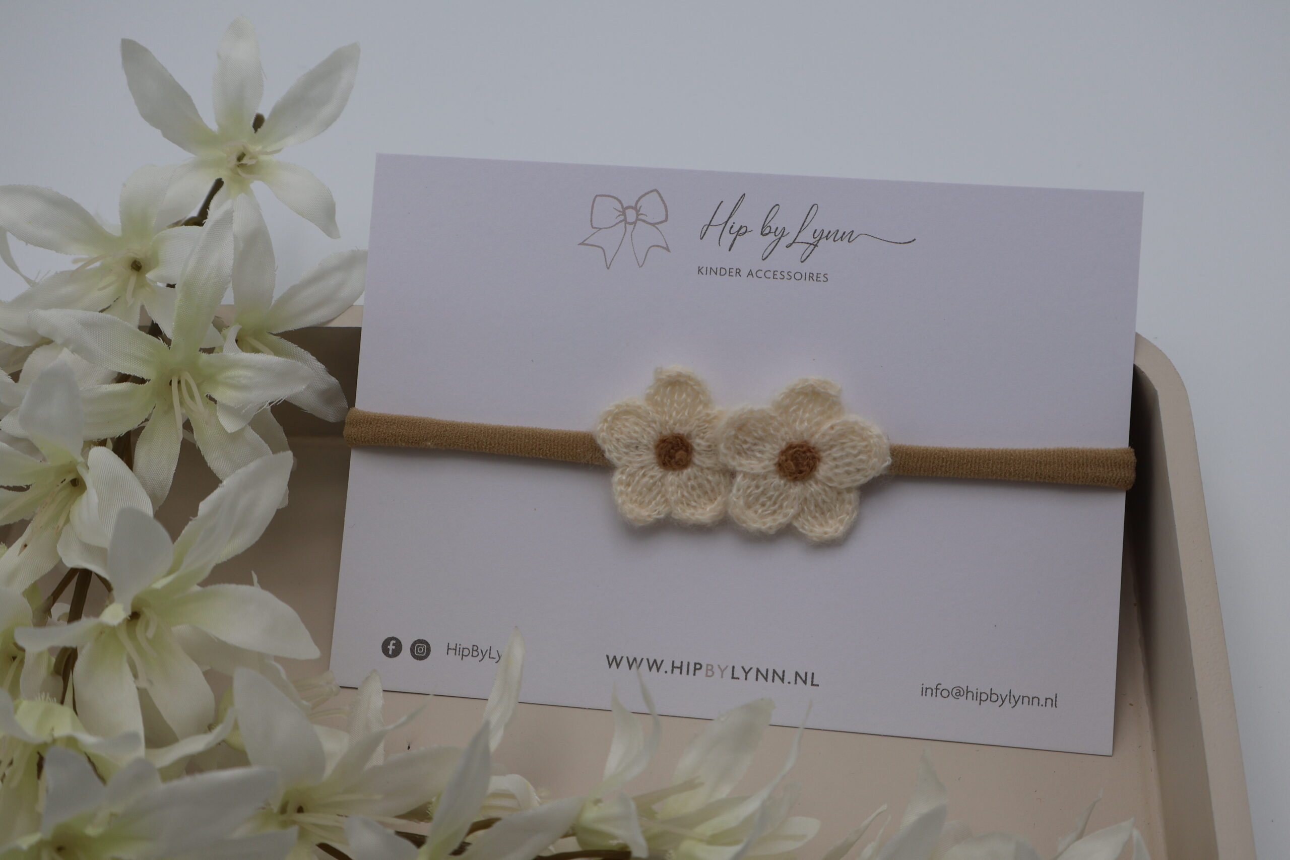 haarband beige Mia baby meisjes haaraccessoire zacht stijlvol