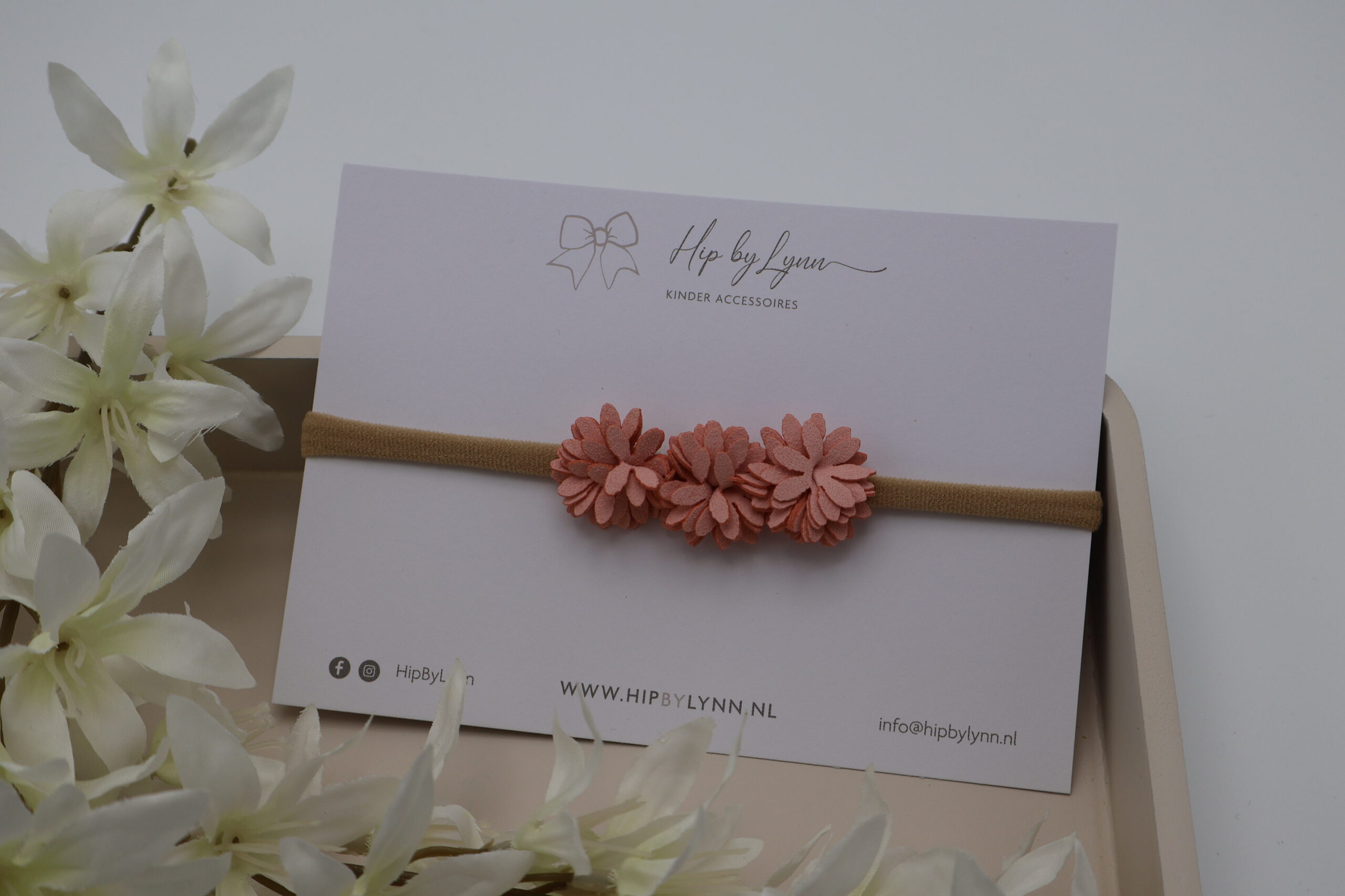 haarband roze bloemetjes baby