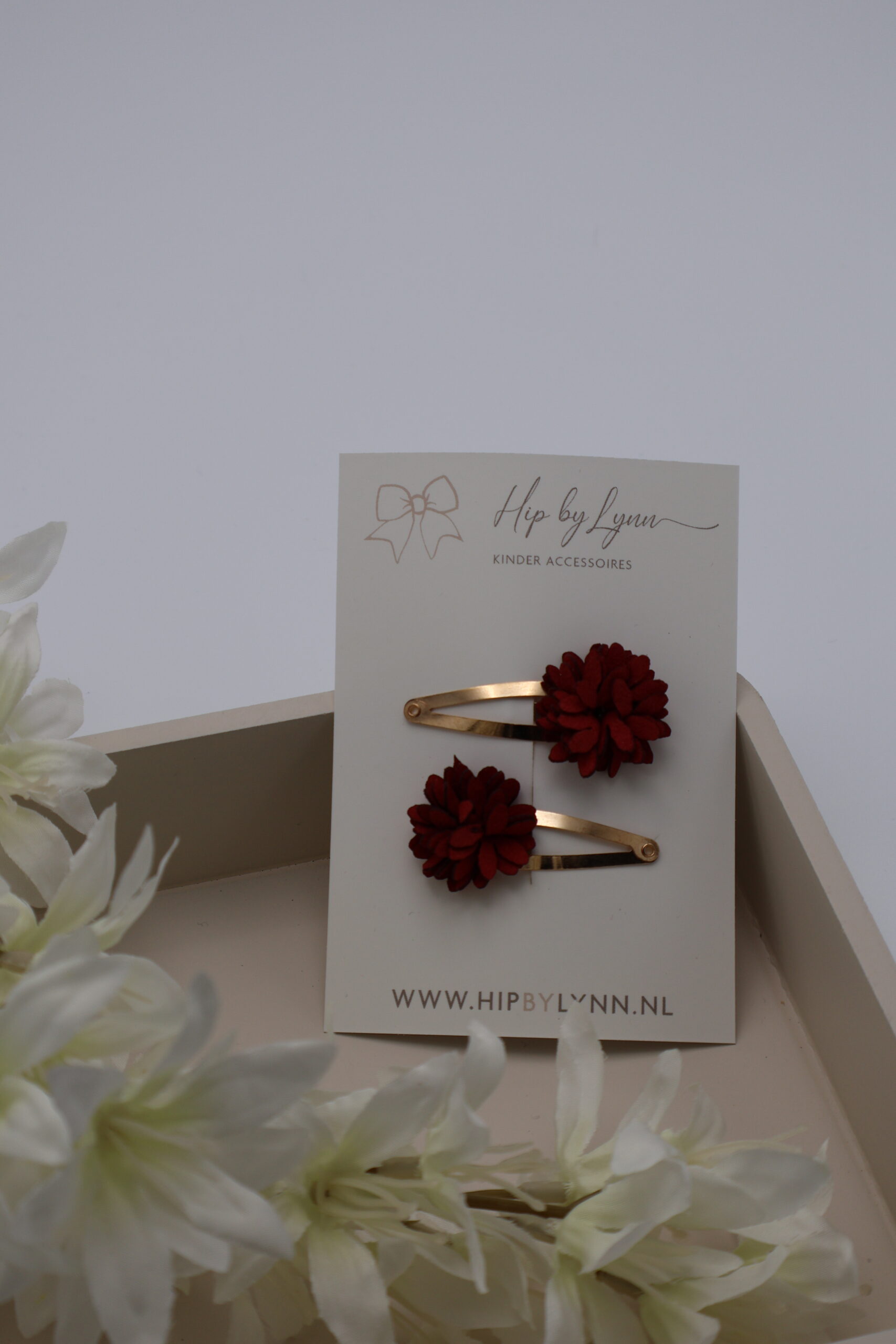 haarspeldjes set rood bloemetjes baby