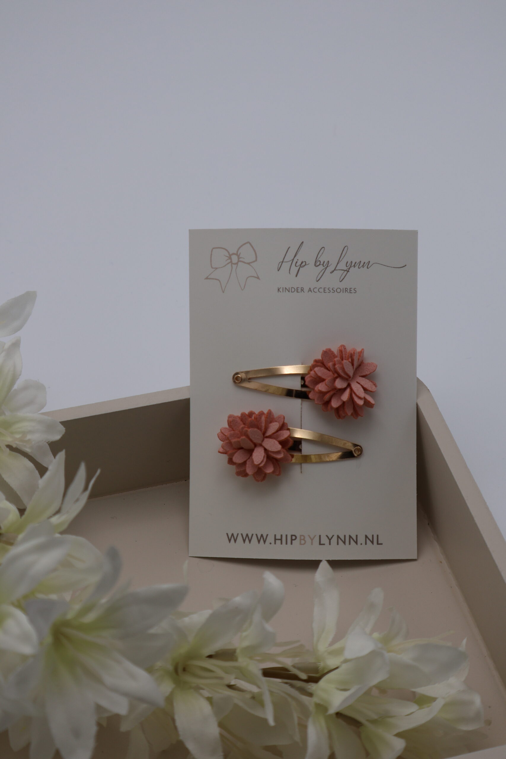 haarspeldjes set licht roze bloemetjes baby