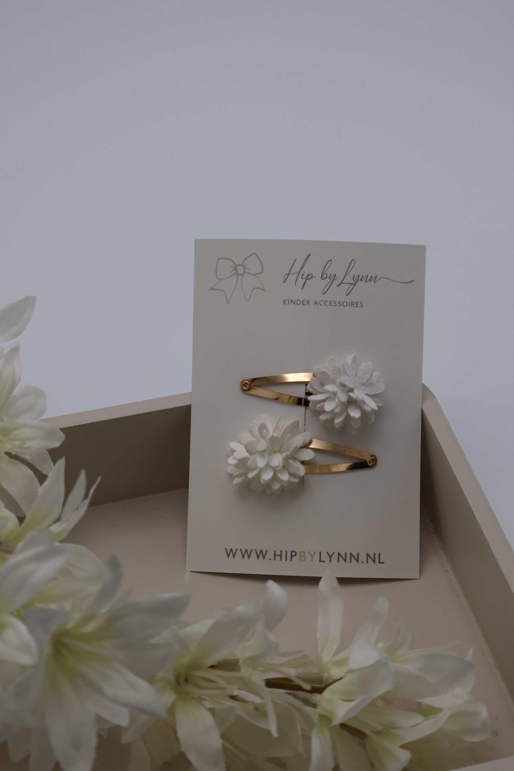 haarspeldjes set wit bloemetjes baby