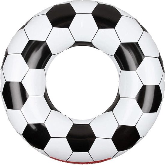zwemband voetbal 90 cm zwart wit