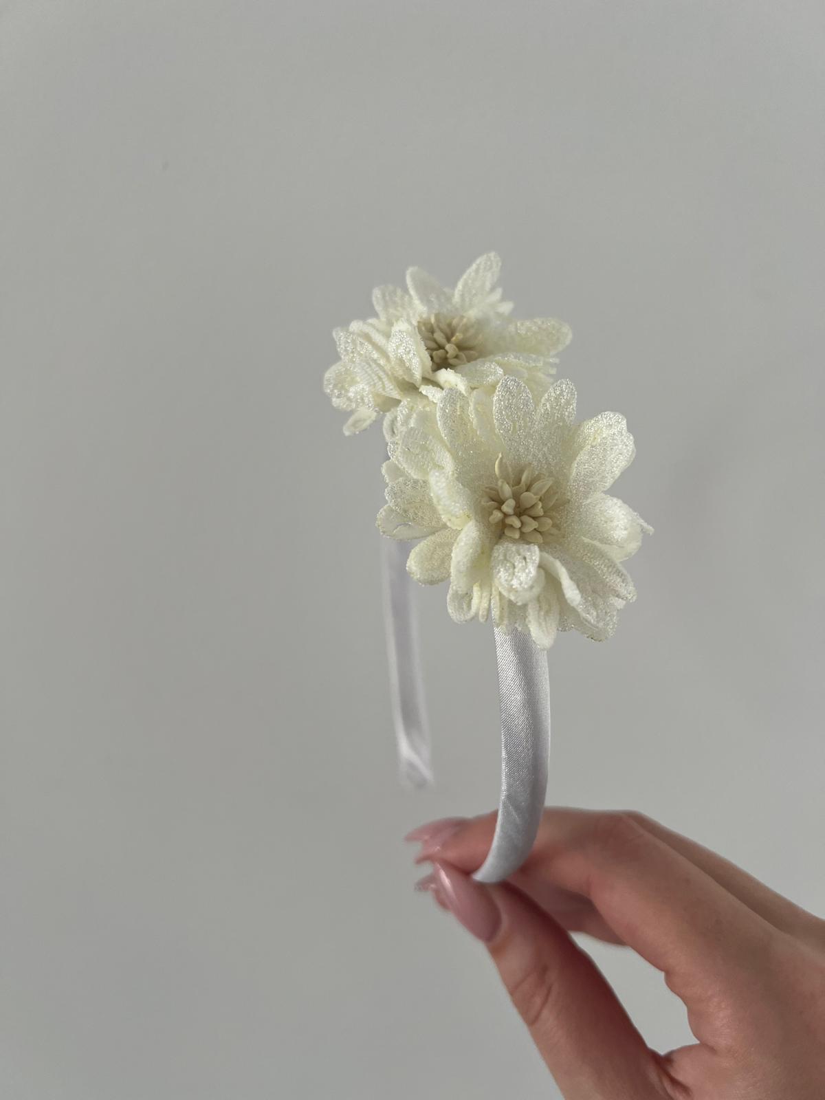 diadeem crème bloem baby haarband zacht comfortabel haaraccessoire crème bloem