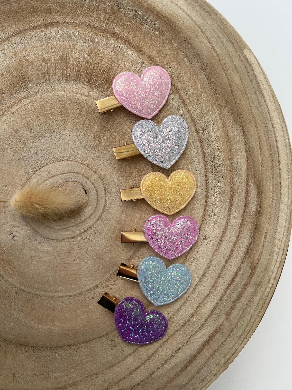 alligator clip glitter hart
