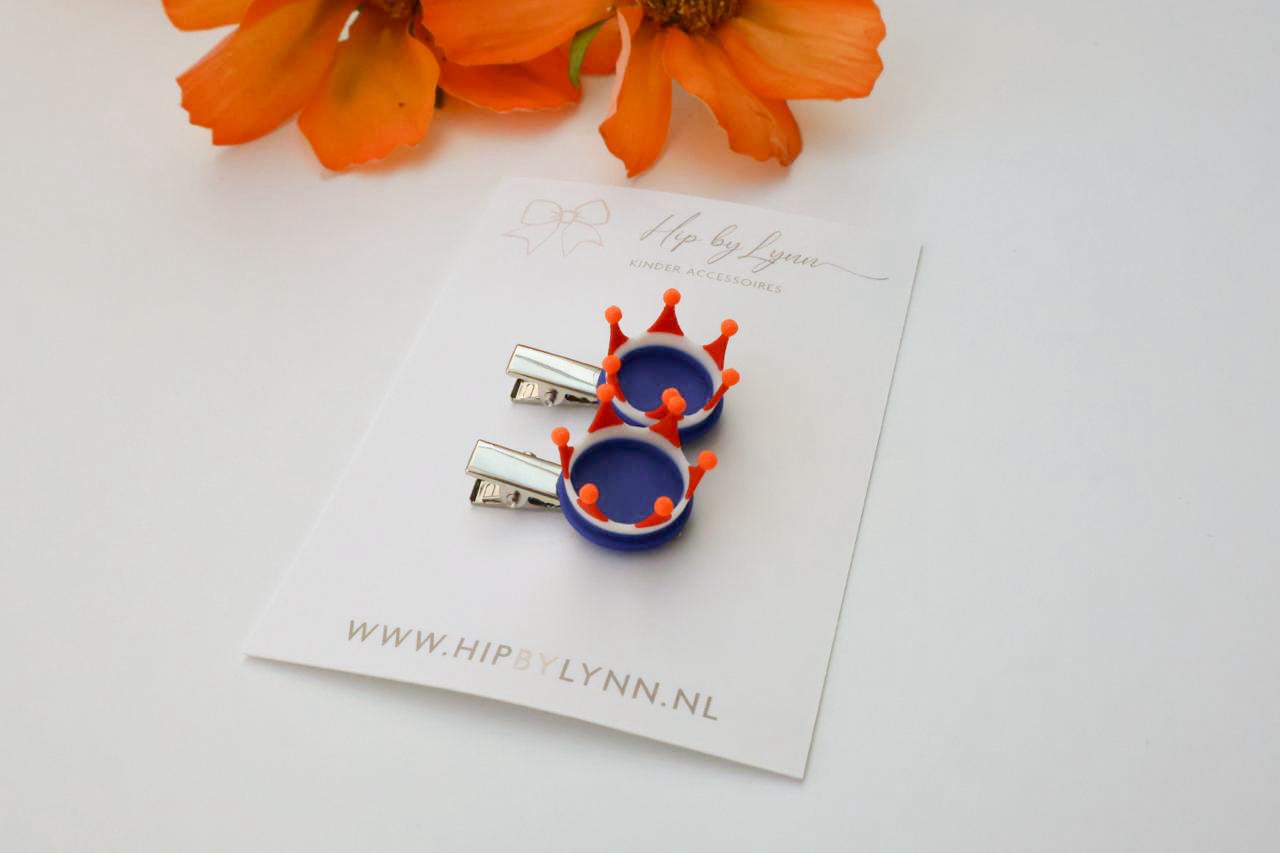 koningsdag haarspeldje meisje kroon alligator clip